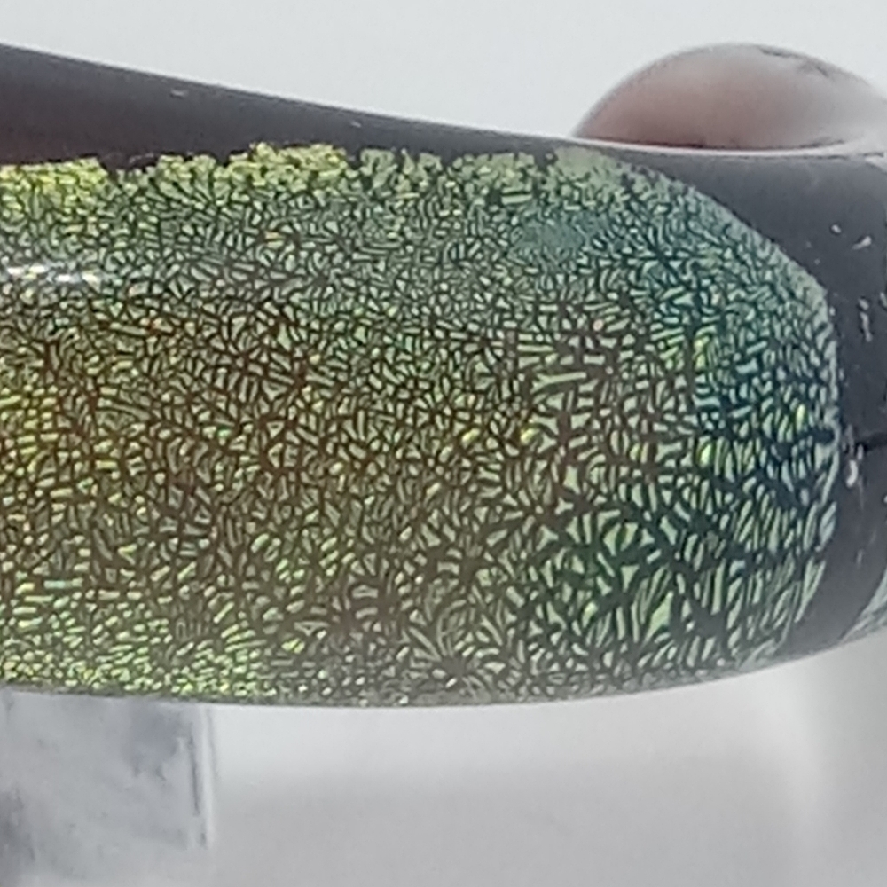 * vintage Dichroic Glass Snakeskin style pattern cuff bracelet - Picture 3 of 6